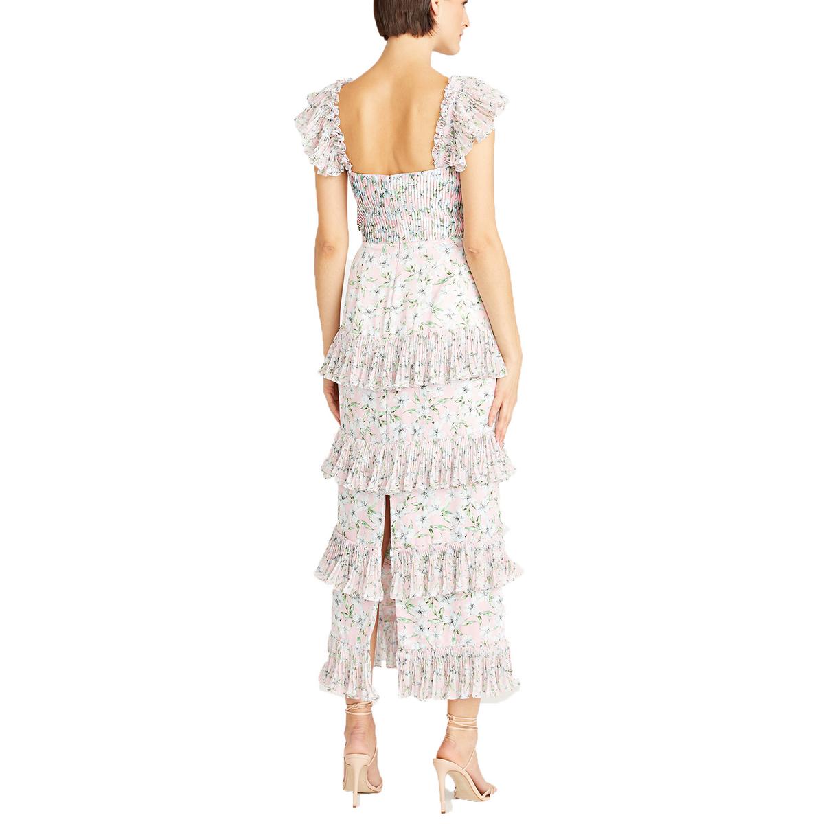 Womens Pleated Recycled Polyester Midi Dress