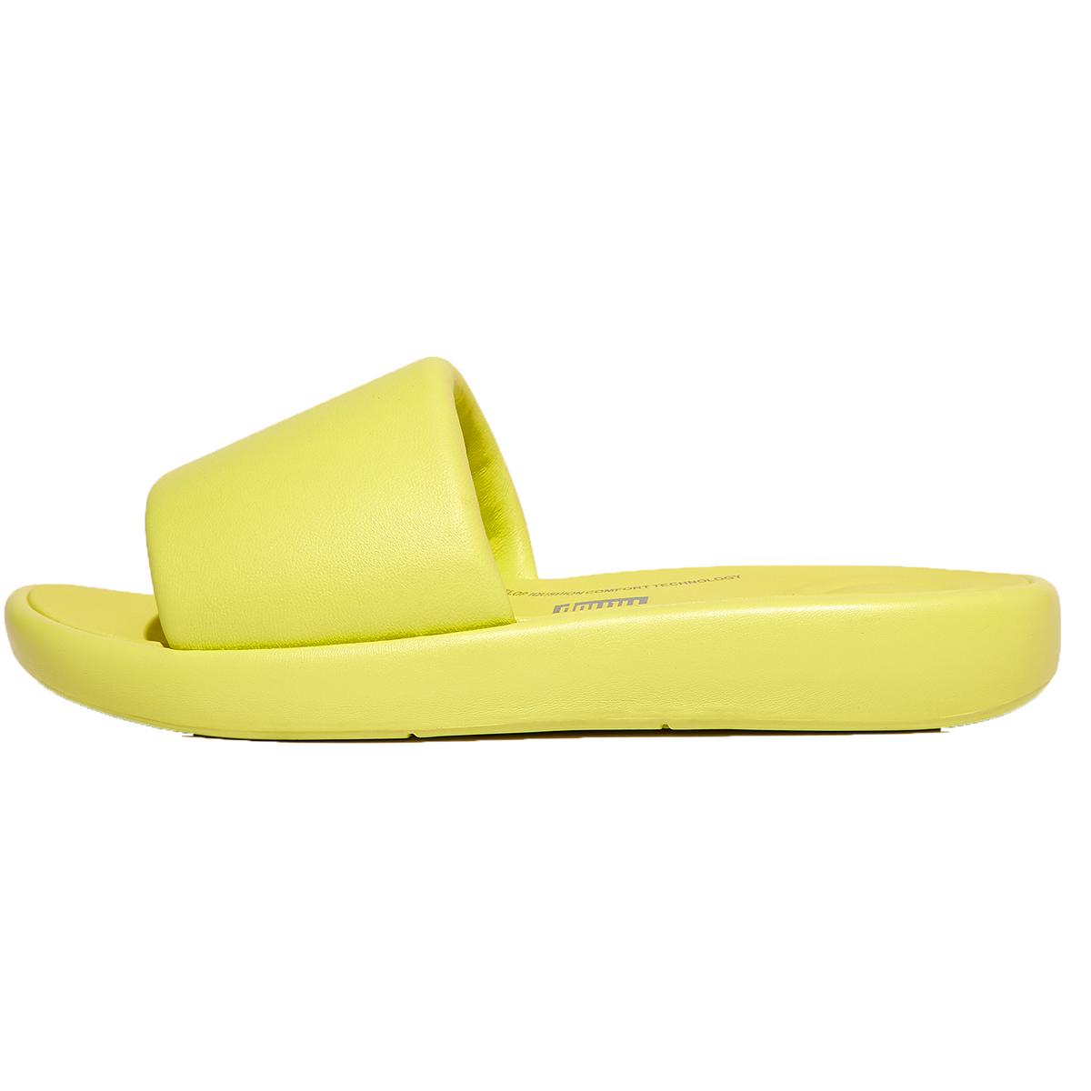Iqushion D-Luxe Womens Padded Insole Leather Slide Sandals