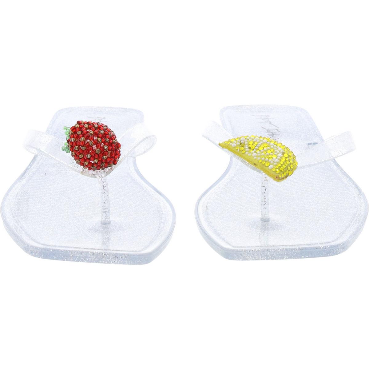 Womens Embellished Thong Slide Sandals