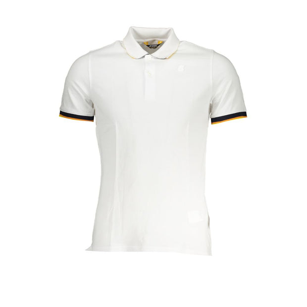 K-WAY Sleek White Polo Shirt with Contrast Men's Detail
