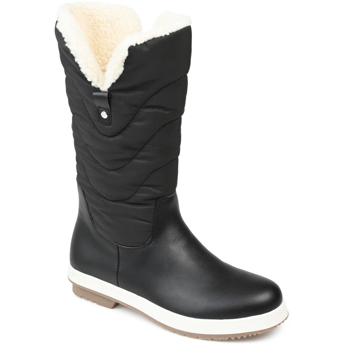 PIPPAH Womens Comfy Duck toe Mid-Calf Boots Black