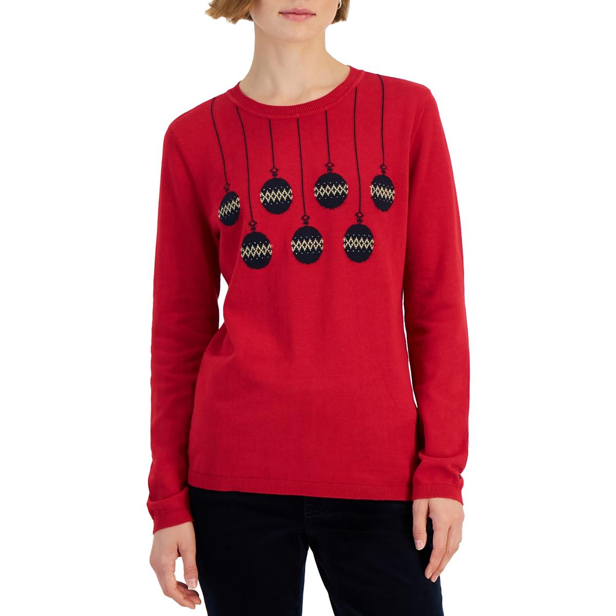 Ornament Womens Graphic Cotton Christmas Sweater