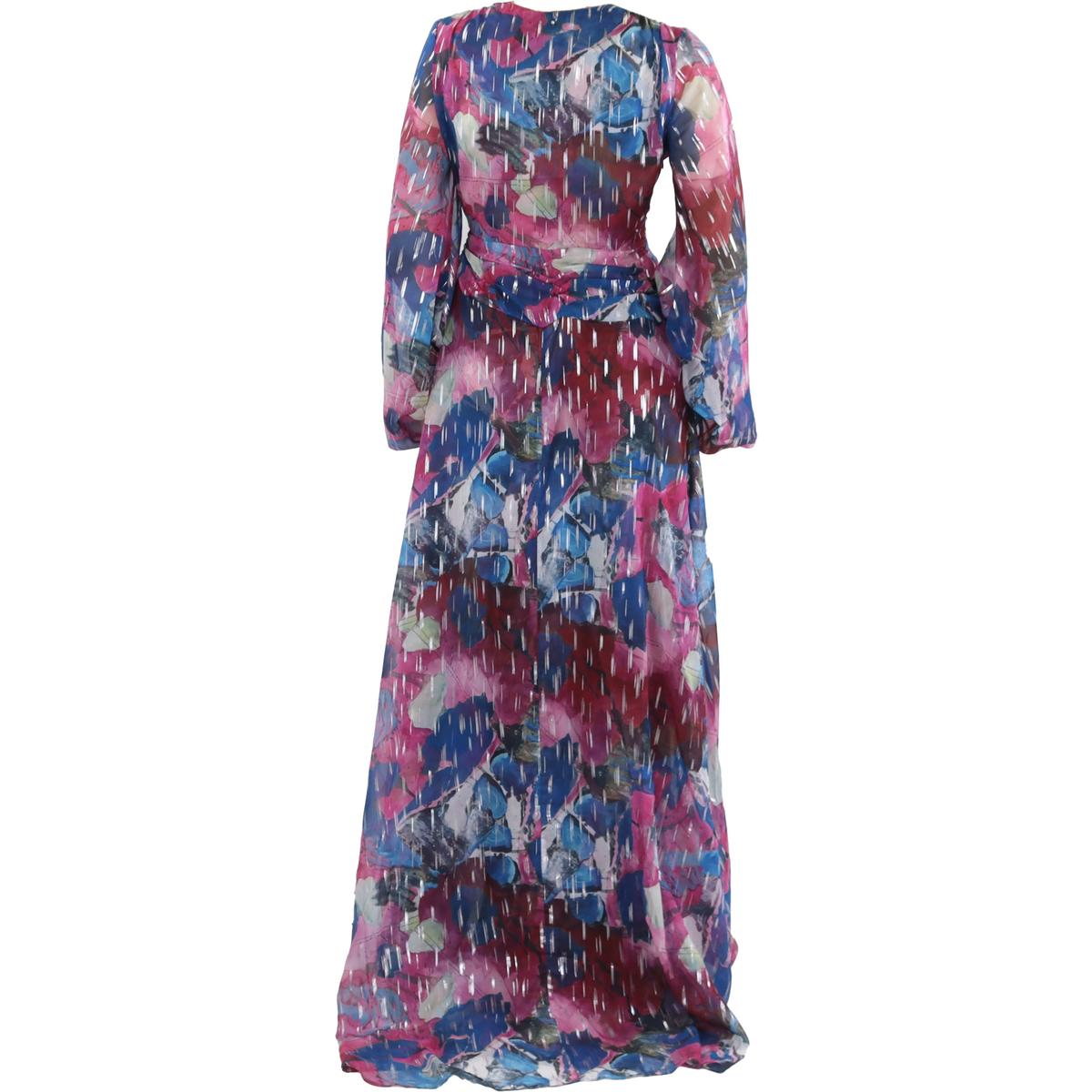 Womens Metallic Full Length Maxi Dress
