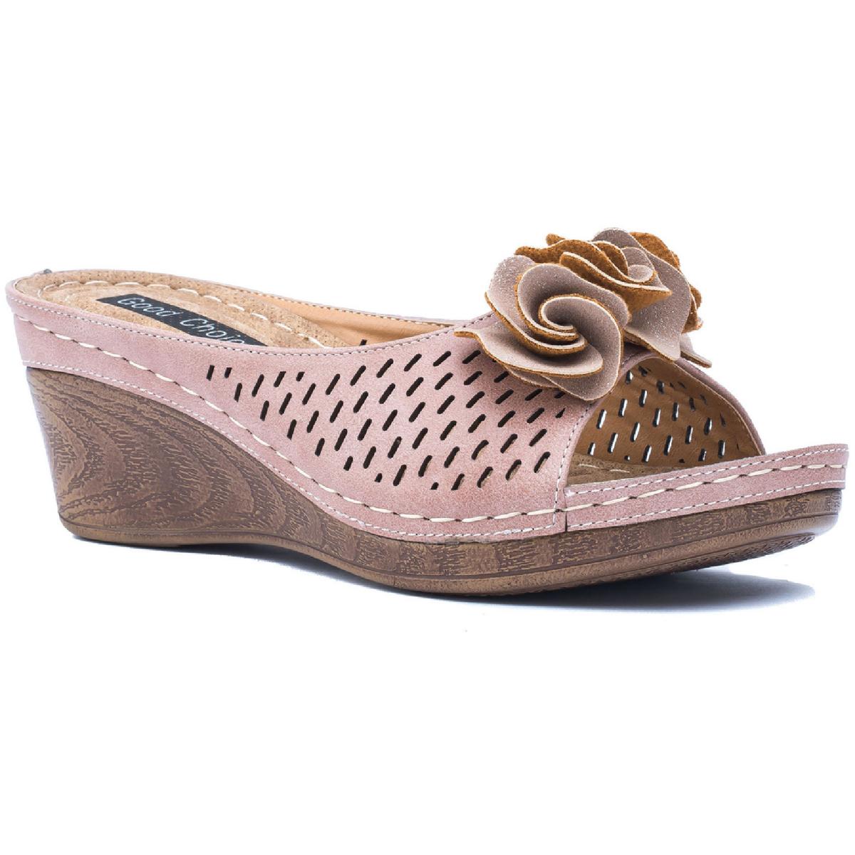 Juliet Womens Cushioned Footbed Faux Leather Wedge Sandals