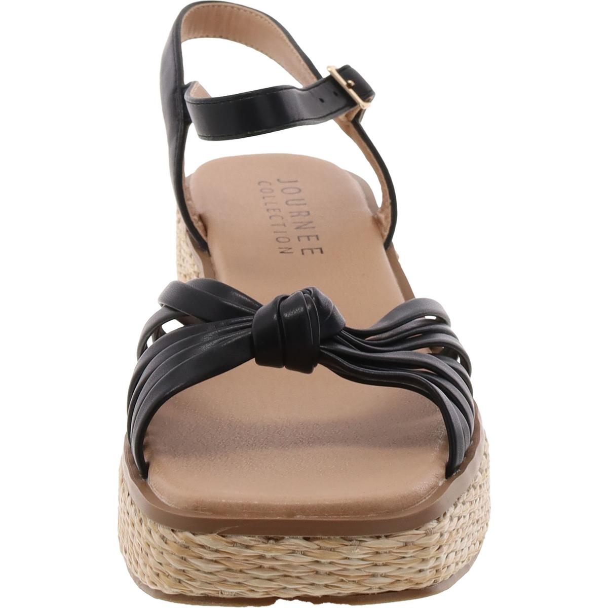 Hally Womens Faux Leather Strappy Slingback Sandals