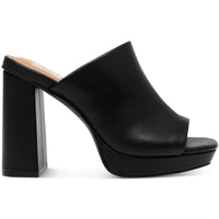 Womens Faux Leather Mule Sandals
