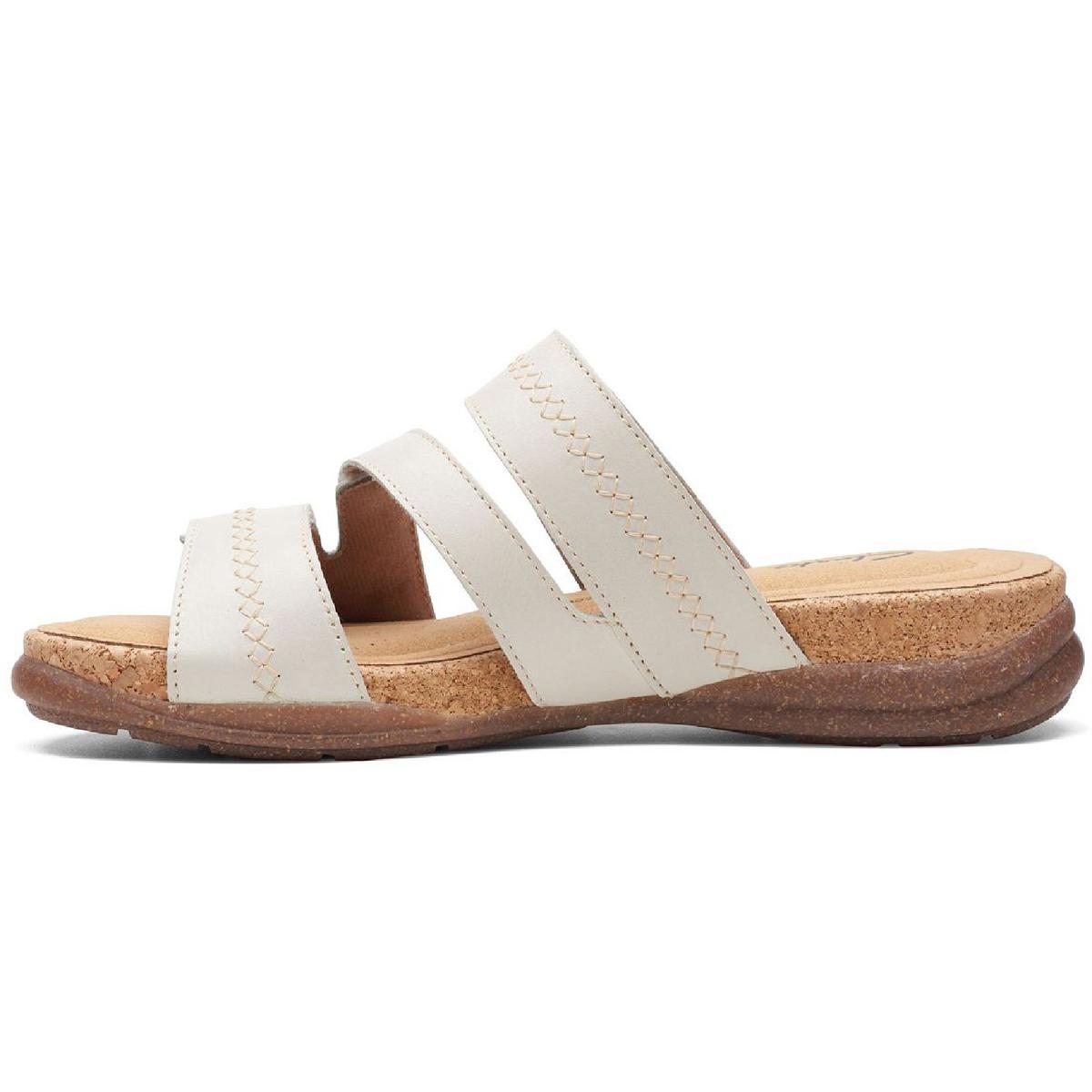 Roseville Bay Womens Leather Adjustable Slide Sandals