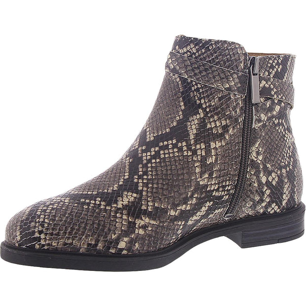 Bailey Womens Leather Embossed Ankle Boots