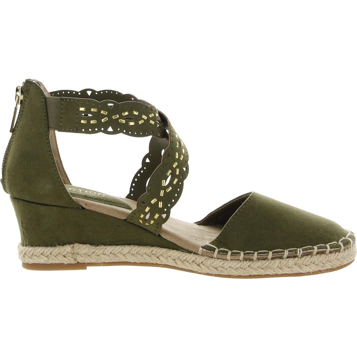 Clo X Band Womens Faux Leather Strappy Espadrilles