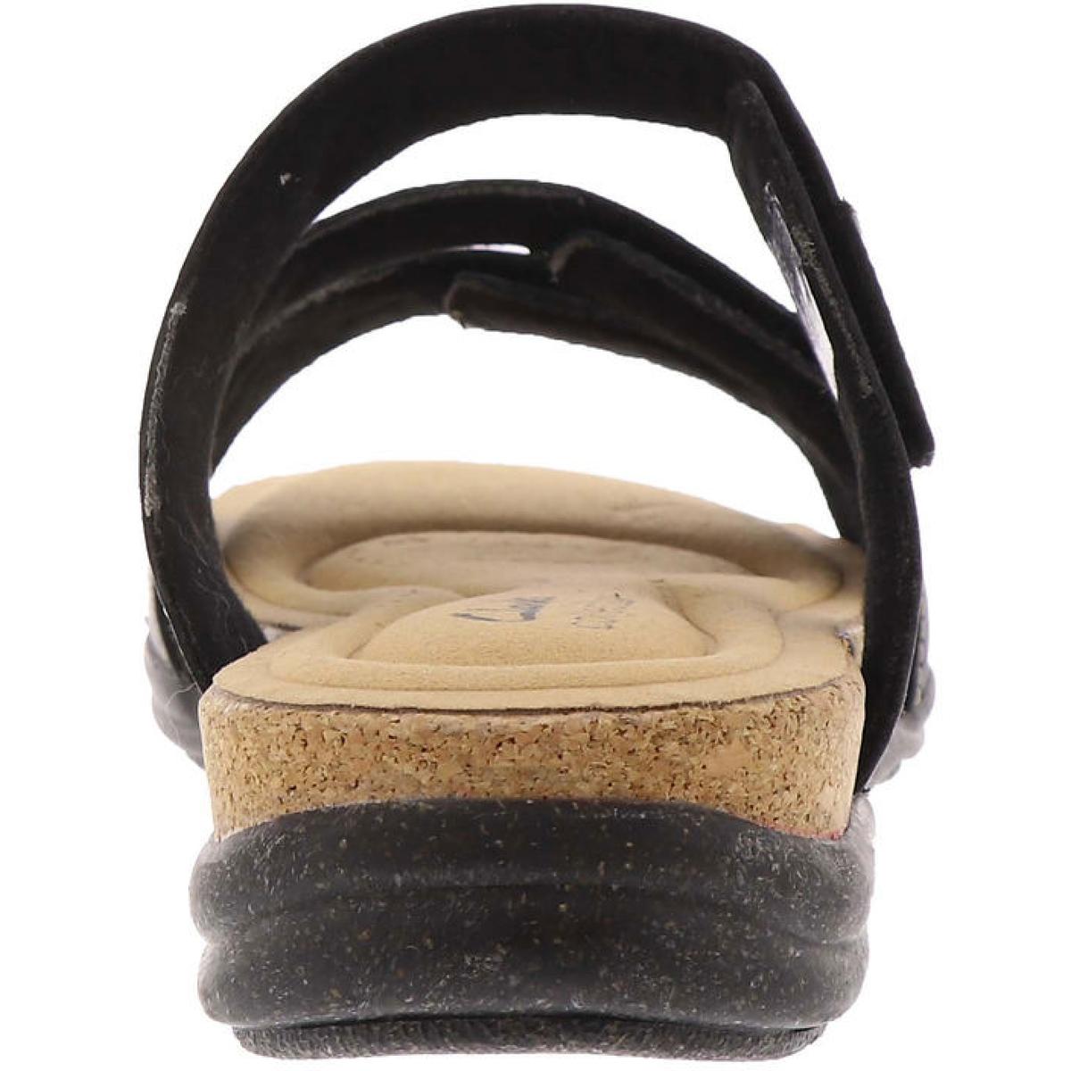 Roseville Bay Womens Leather Adjustable Slide Sandals