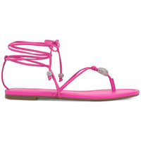 Amille Womens Faux Leather Ankle Tie Strappy Sandals