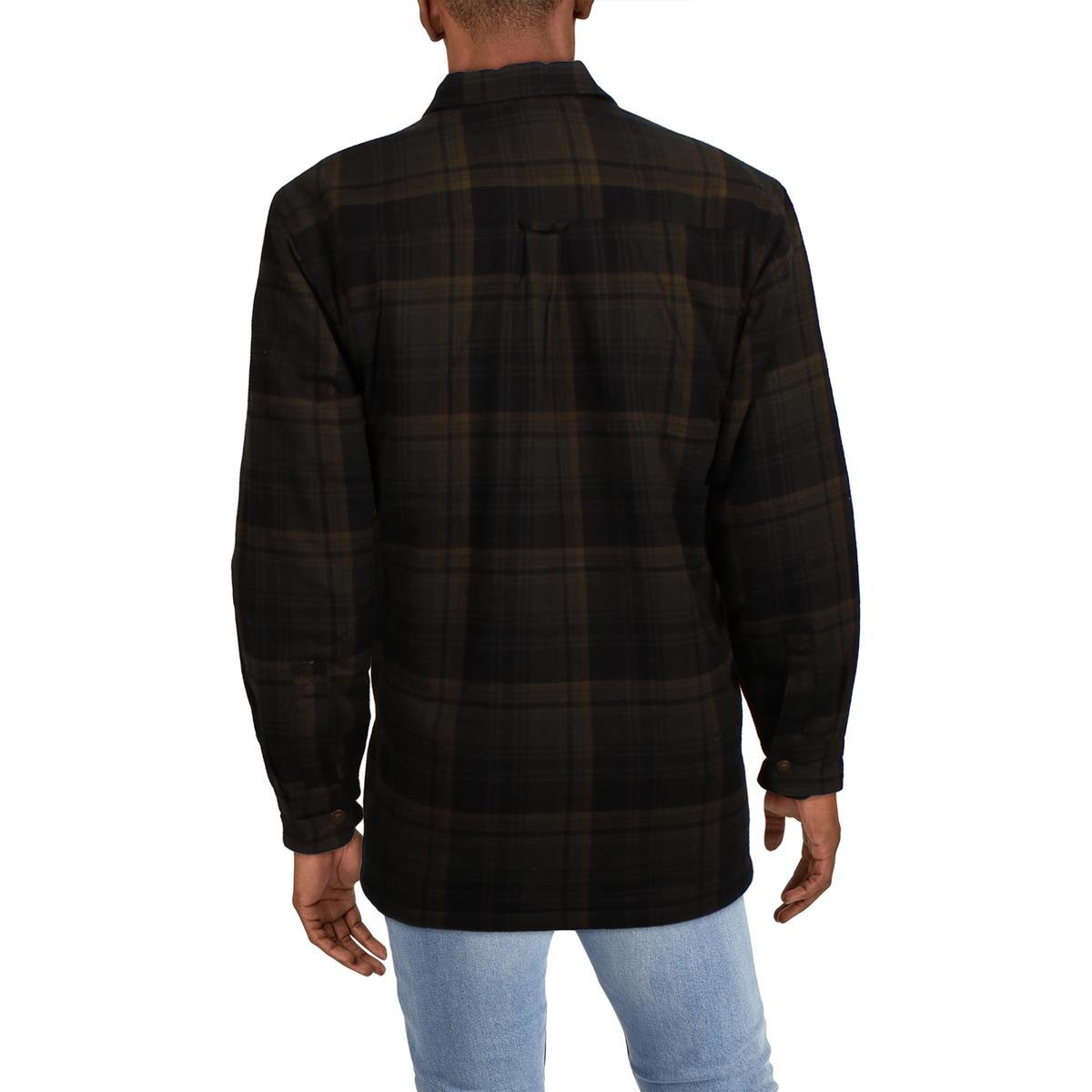 Mens Plaid Cotton Shirt Jacket