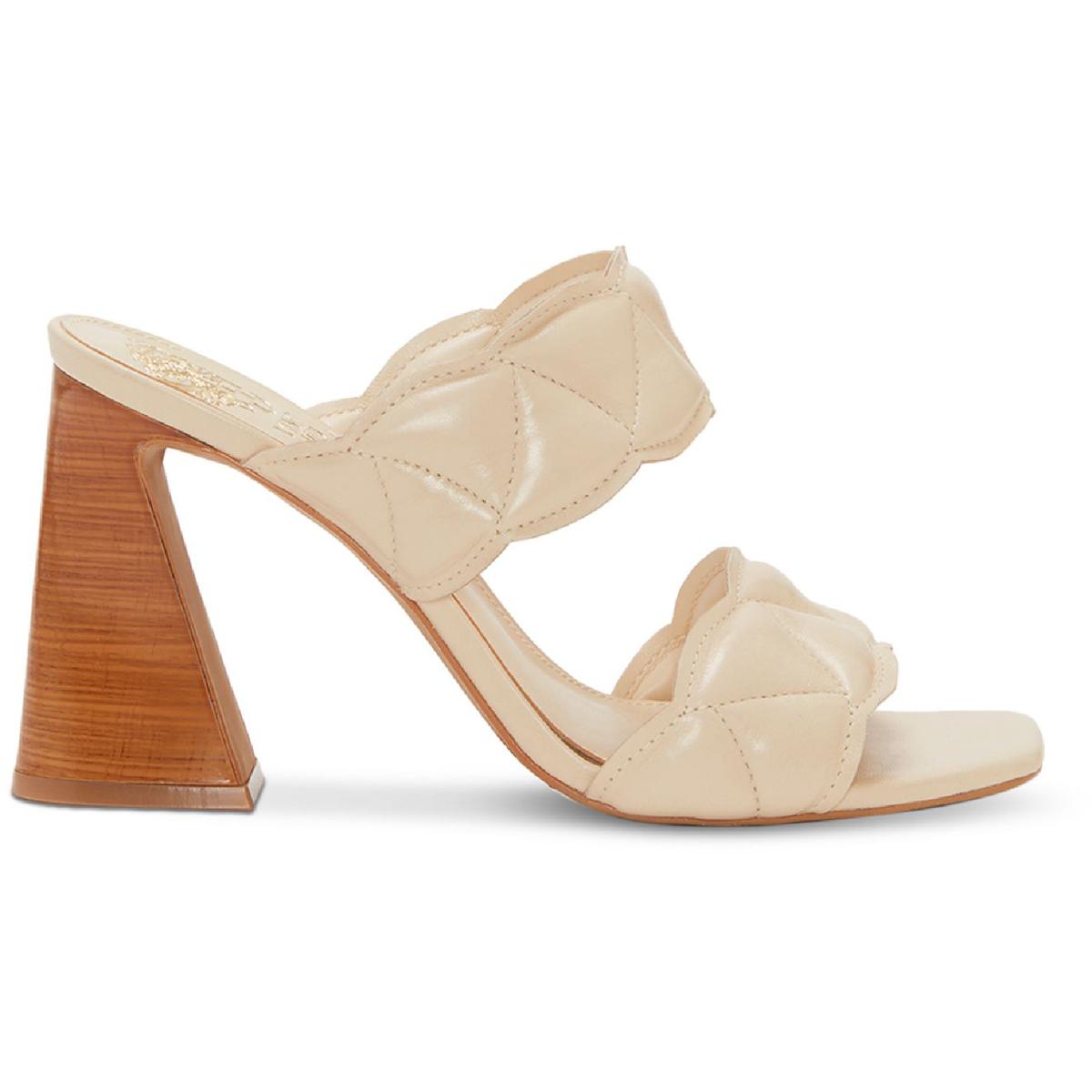 Renneya Womens Leather Square Toe Mule Sandals