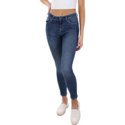 Womens High Rise Medium Wash Skinny Jeans