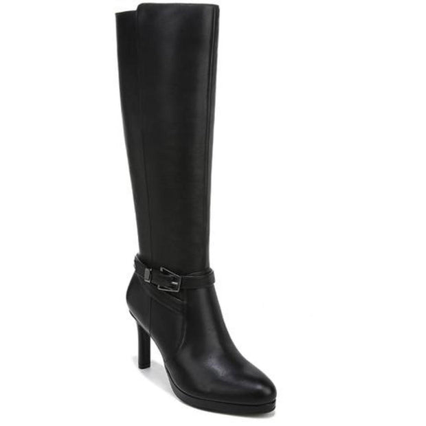 Taelynn Womens Zipper Leather Knee-High Boots