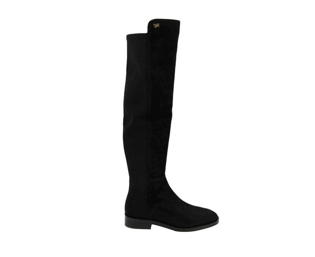 Stuart Weitzman Stuart Weitzman Women's Keelan Black Suede With Logo Over The Knee Boots