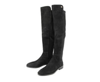 Stuart Weitzman Stuart Weitzman Women's Keelan Black Suede With Logo Over The Knee Boots