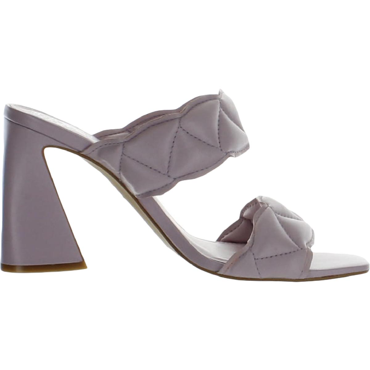 Renneya Womens Leather Square Toe Mule Sandals