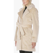 Womens Faux Fur Teddy Wrap Coat