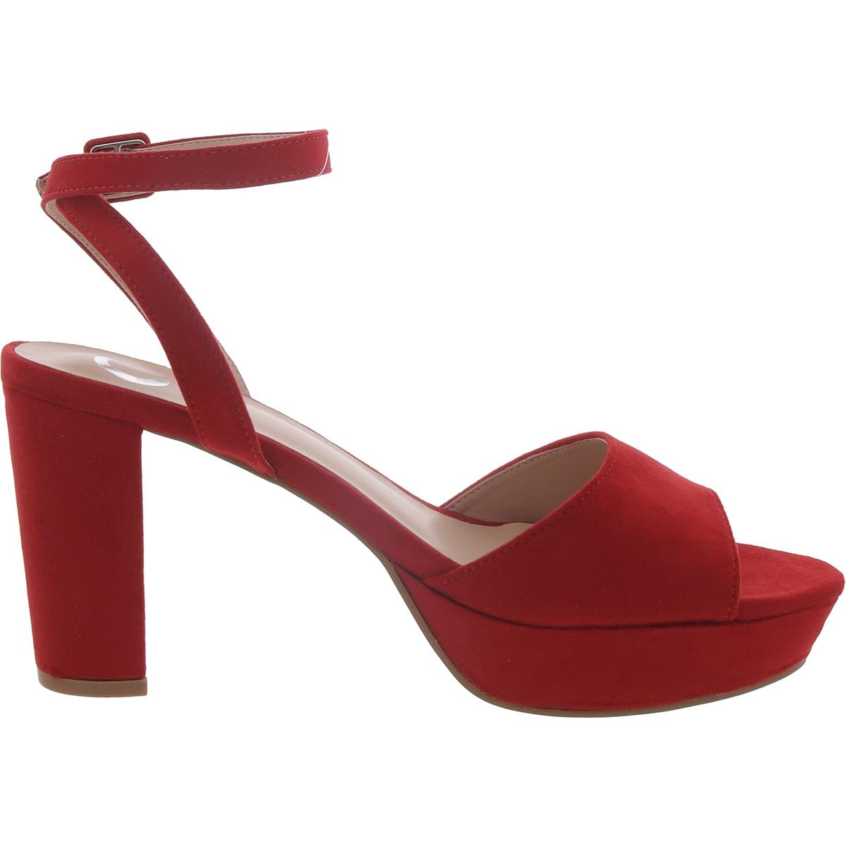 Womens Faux Suede Buckle Ankle Strap