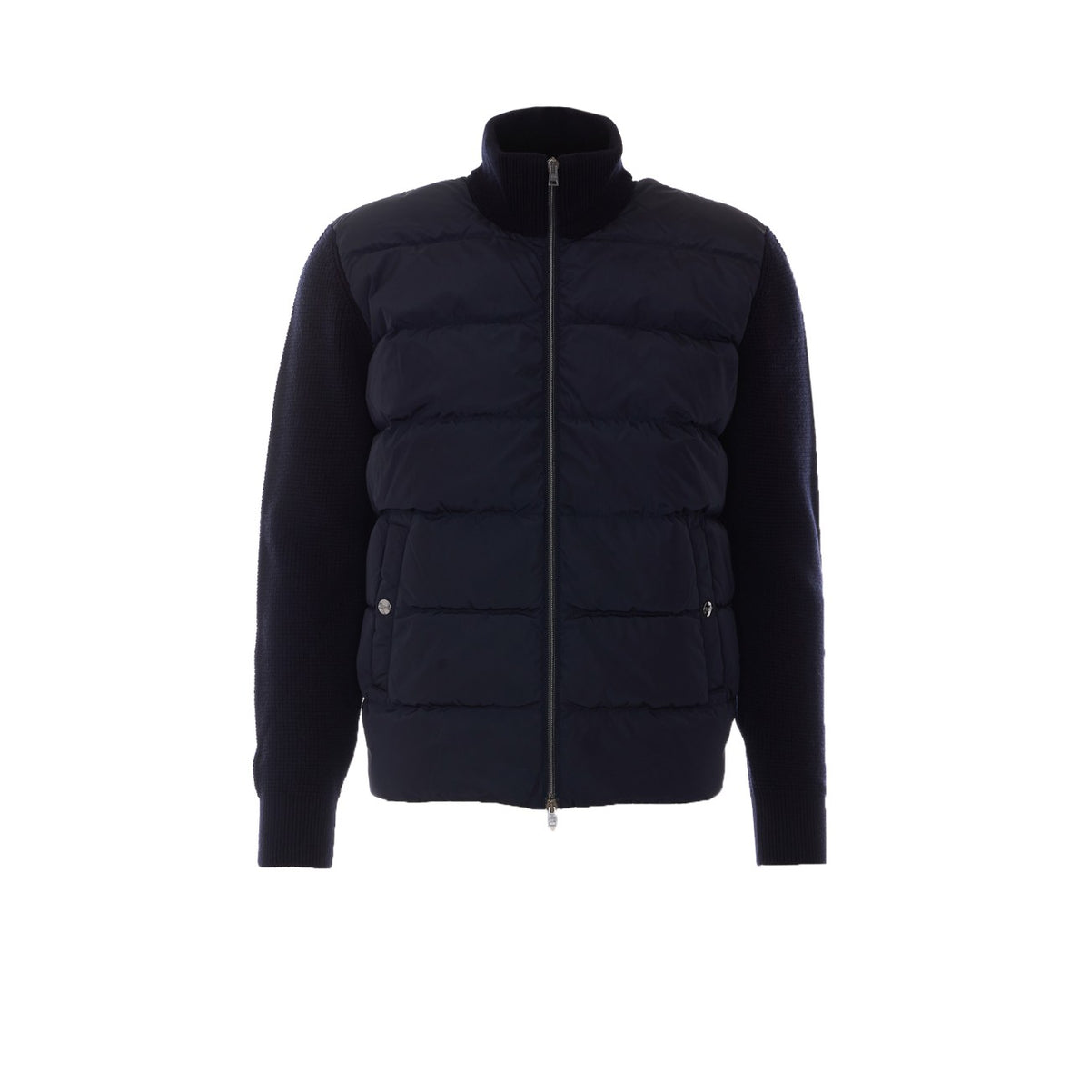 Herno Men Knitted And Nylon Hybrid Cardigan