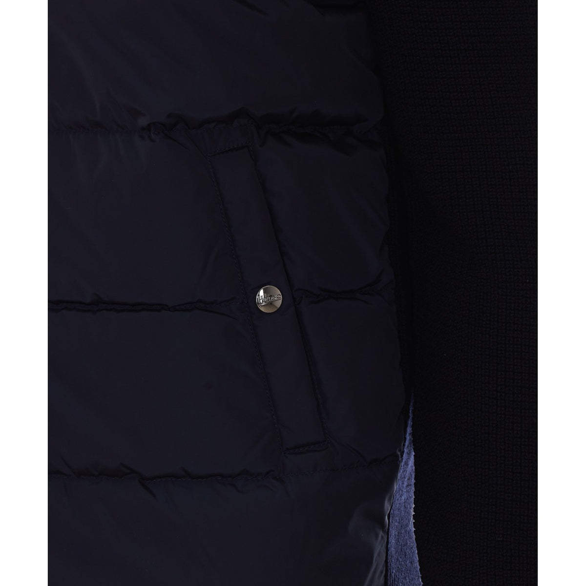 Herno Men Knitted And Nylon Hybrid Cardigan