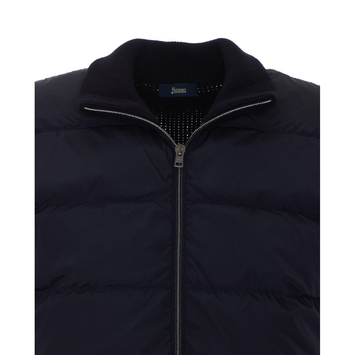 Herno Men Knitted And Nylon Hybrid Cardigan