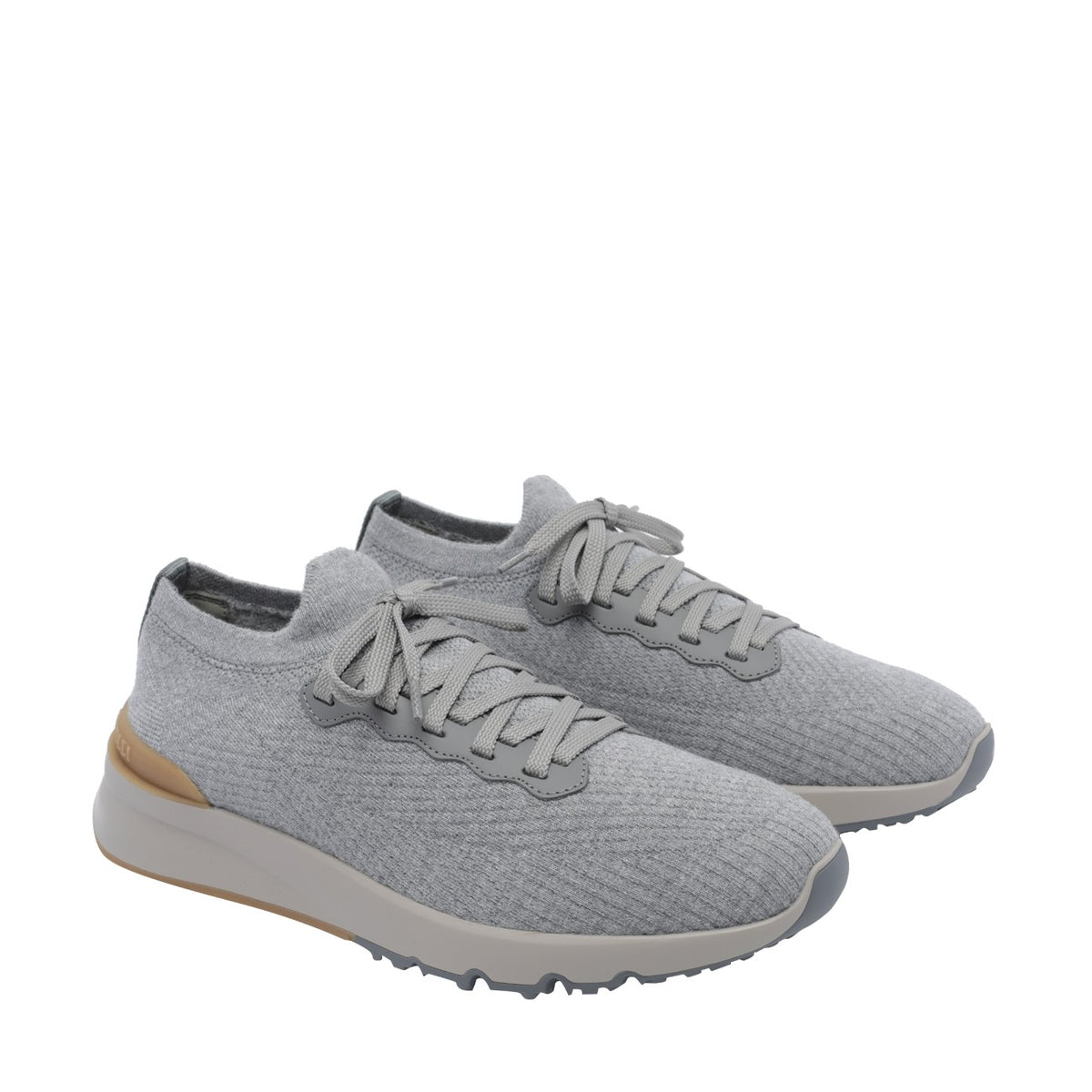 Brunello Cucinelli Men Knitted Runner Sneakers With Logo