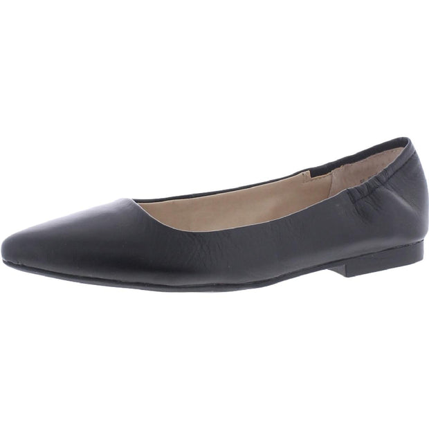 Jilly Womens Leather Slip On Pointy-Toe Flats