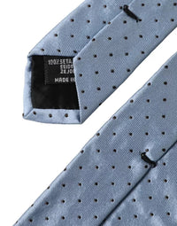 Dolce & Gabbana Light Blue Polka Dot Silk Adjustable Men Men's Tie