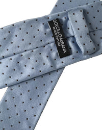 Dolce & Gabbana Light Blue Polka Dot Silk Adjustable Men Men's Tie