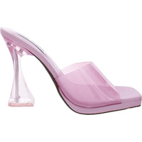 Lipa Womens Comfort Insole Square Toe Mule Sandals