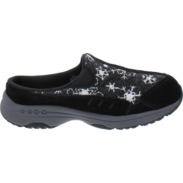 Travel Time Womens Suede Snowflake Slip-On Sneakers