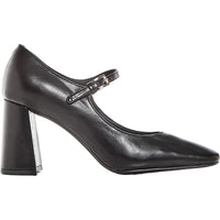 Womens Block Heel Faux Leather Mary Jane Heels
