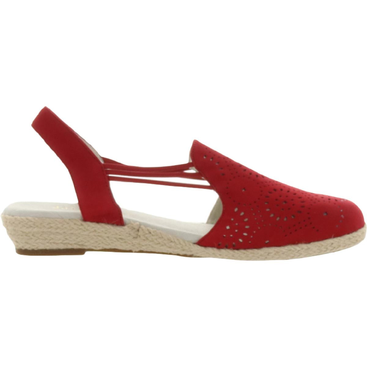 Zena Womens Laser Cut Slip On Espadrilles