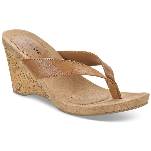 Chicklet Womens Thong Wedge Sandals