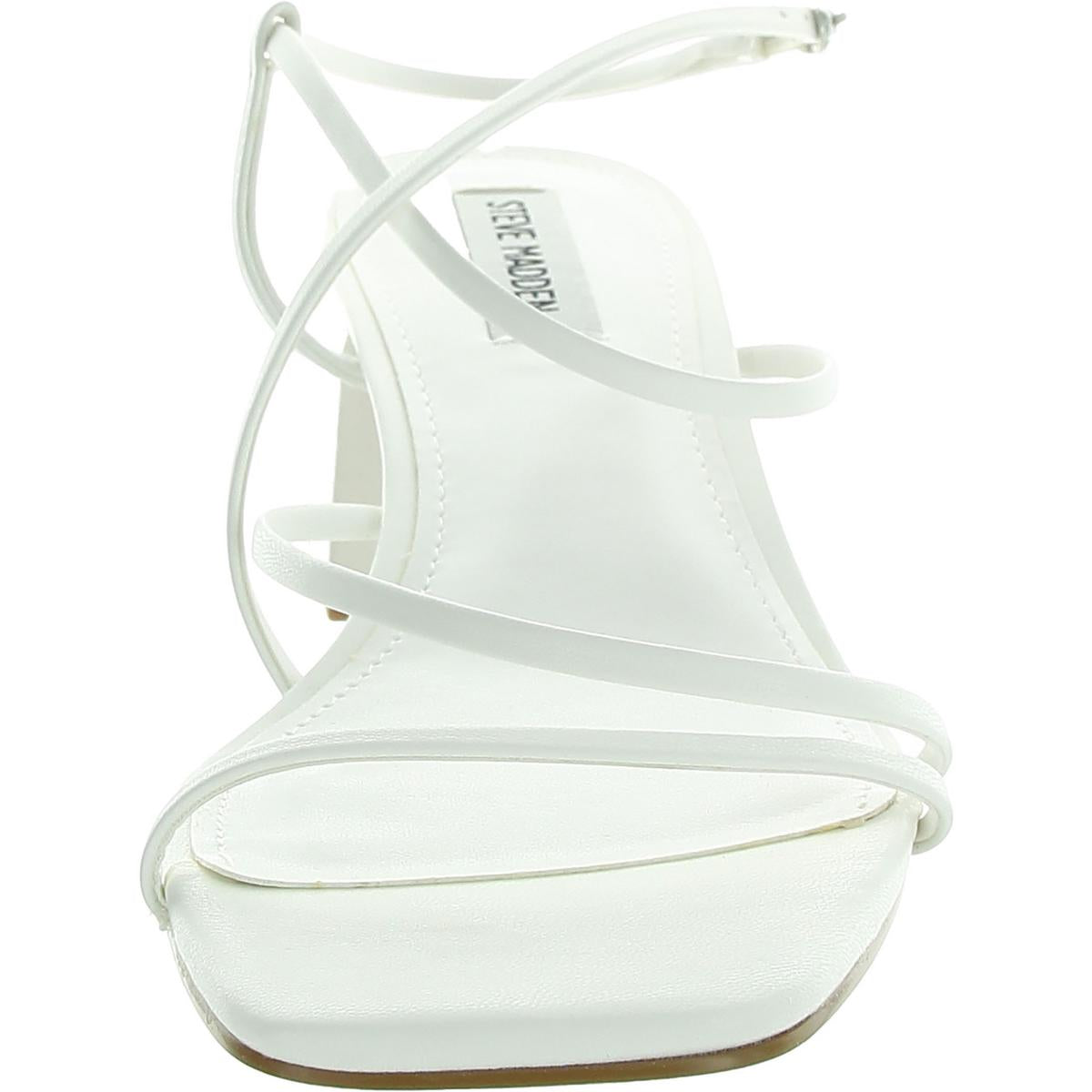 REMMI Womens Strappy Faux Leather Ankle Strap