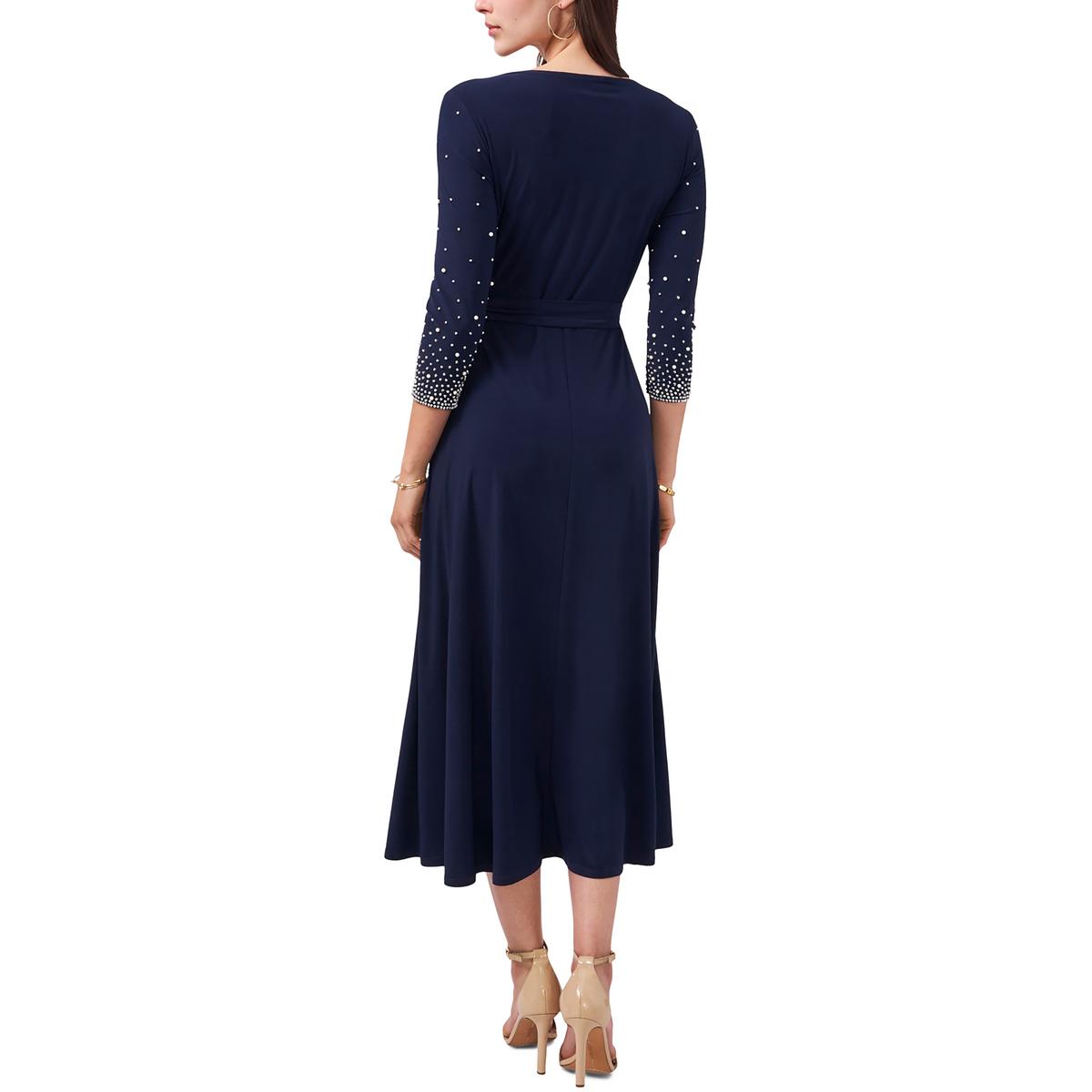 Womens Knit Beaded Midi Dress