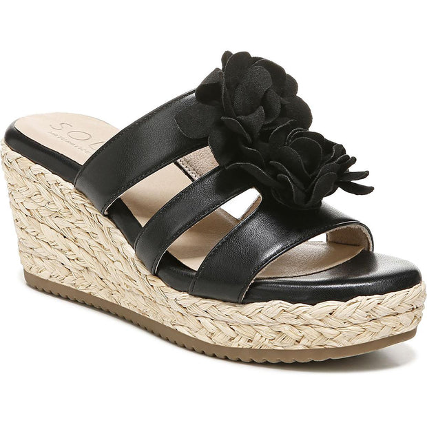 Oodles-Flwr Womens Slip On Wedge Sandals