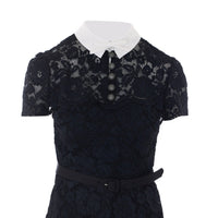 Self Portrait Women Lace Contrast Collar Midi Dress