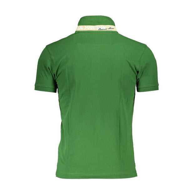 La Martina Sleek Green Slim Fit Polo with Contrast Men's Detail