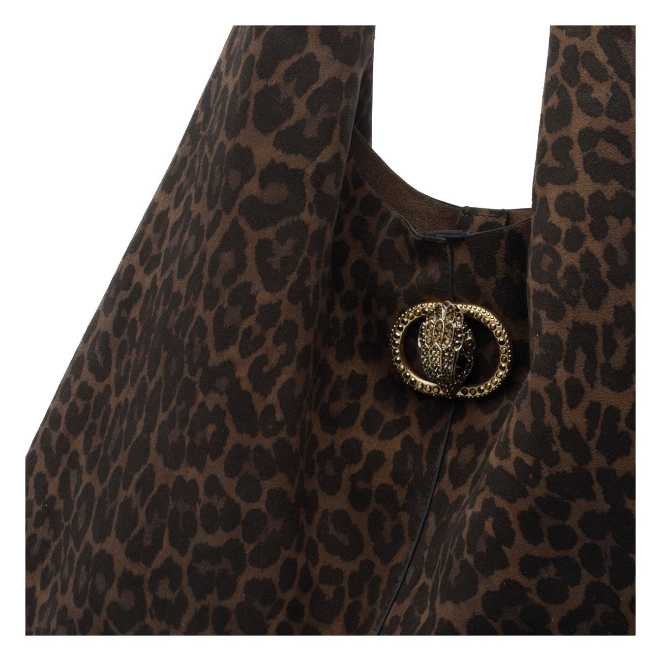 Kurt Geiger Kurt Geiger Women Large Suede Chelsea Slouch Hobo Bag With Leo Print