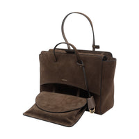 Hidesins Women Large Suede Flap Handbag