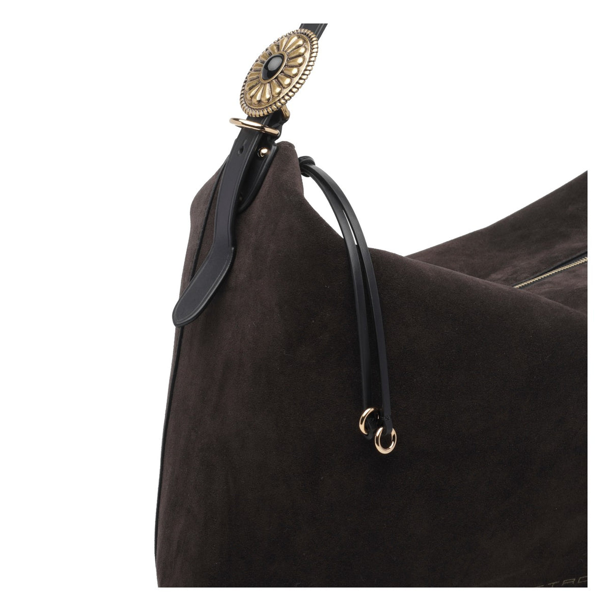 Etro Women Large Suede Rosette Shoulder Bag