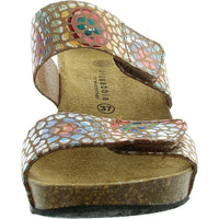 Womens Printed Suede Wedge Sandals
