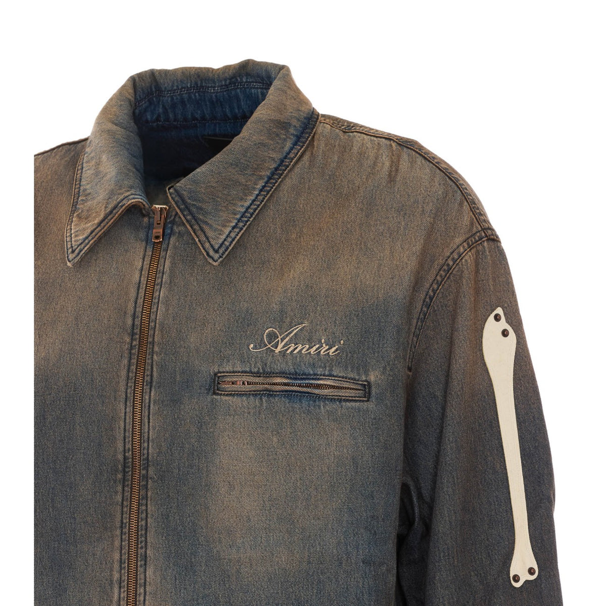 Amiri Amiri Men Lea Bones Denim Jacket