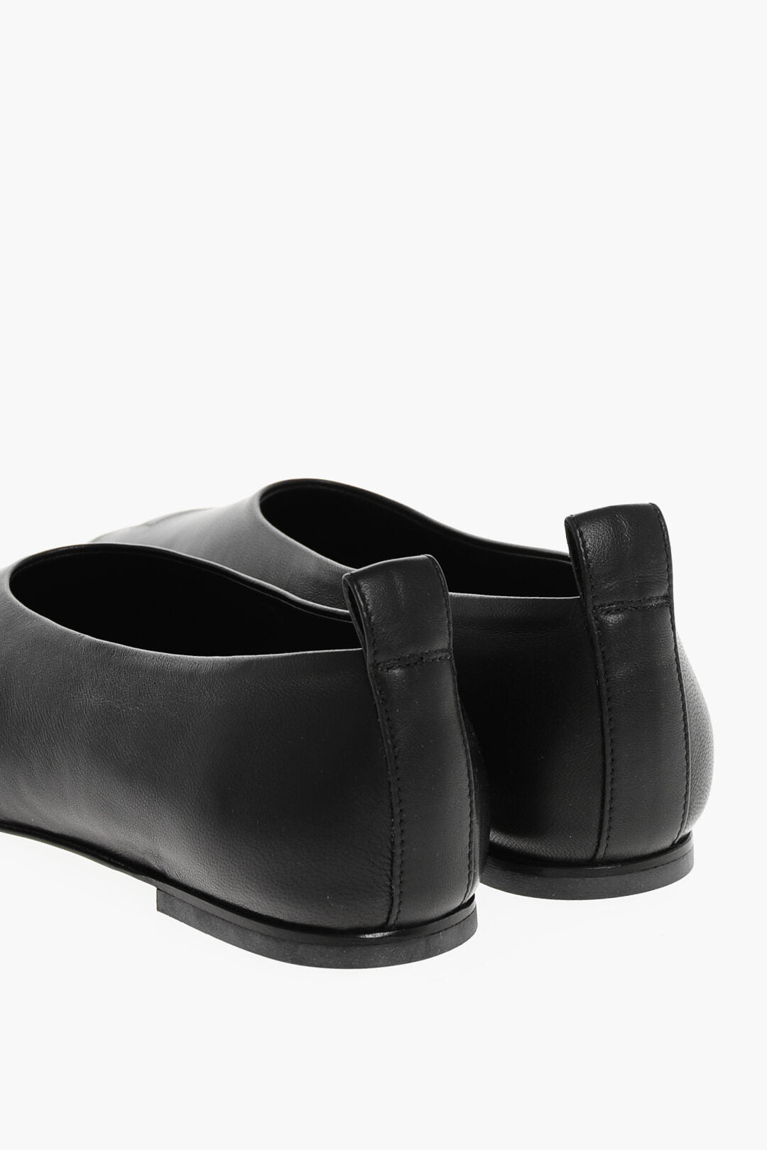 Courreges Leather Ballet Flats with Square Toe