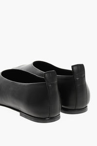 Courreges Leather Ballet Flats with Square Toe