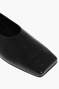 Courreges Leather Ballet Flats with Square Toe