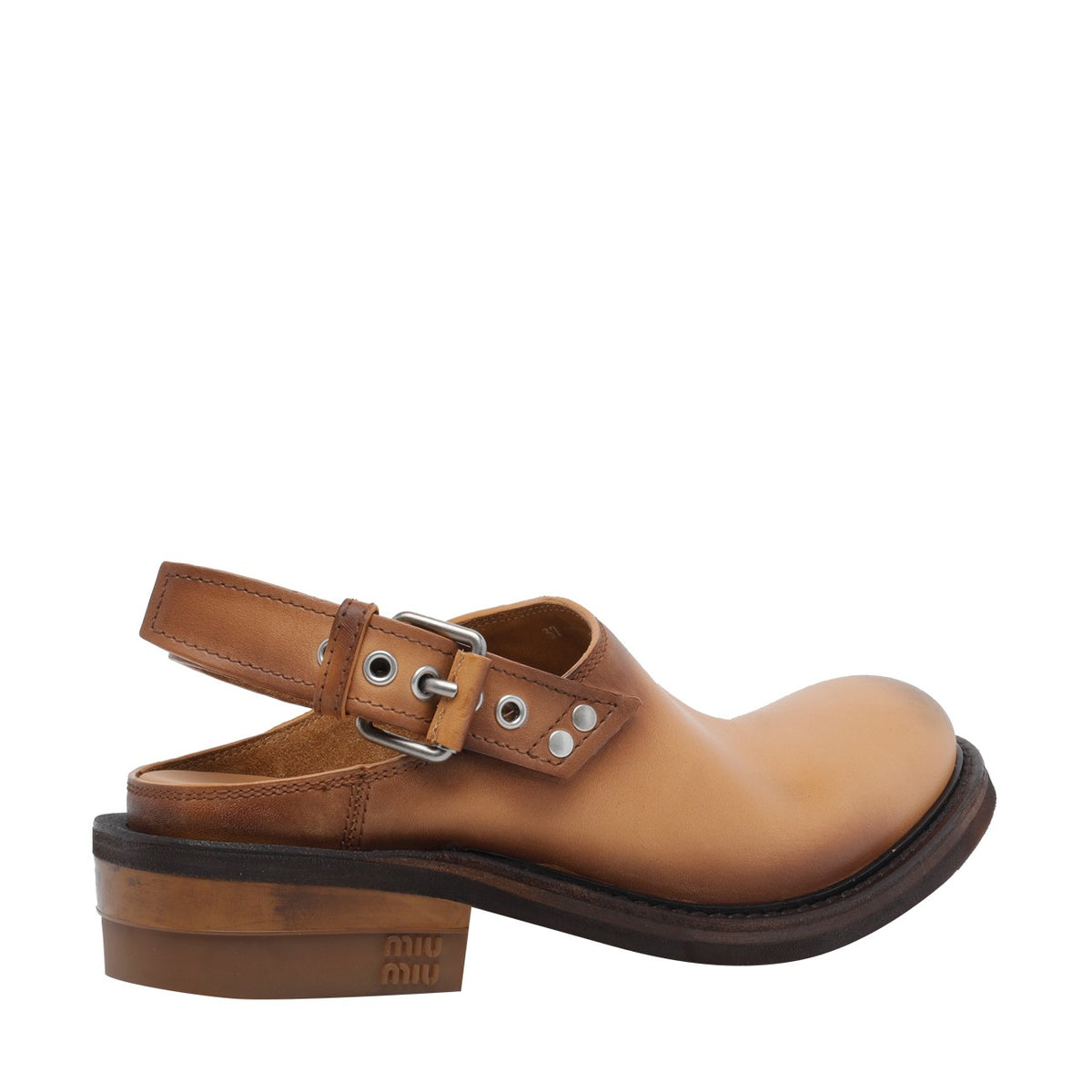 Miu Miu Miu Miu Women Leather Foule Sabot
